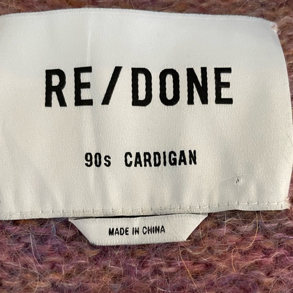 Re/Done 90s Size M Oversized Cardigan Space Dye, Blue/Pink, Retro Sweater - Picture 6 of 17